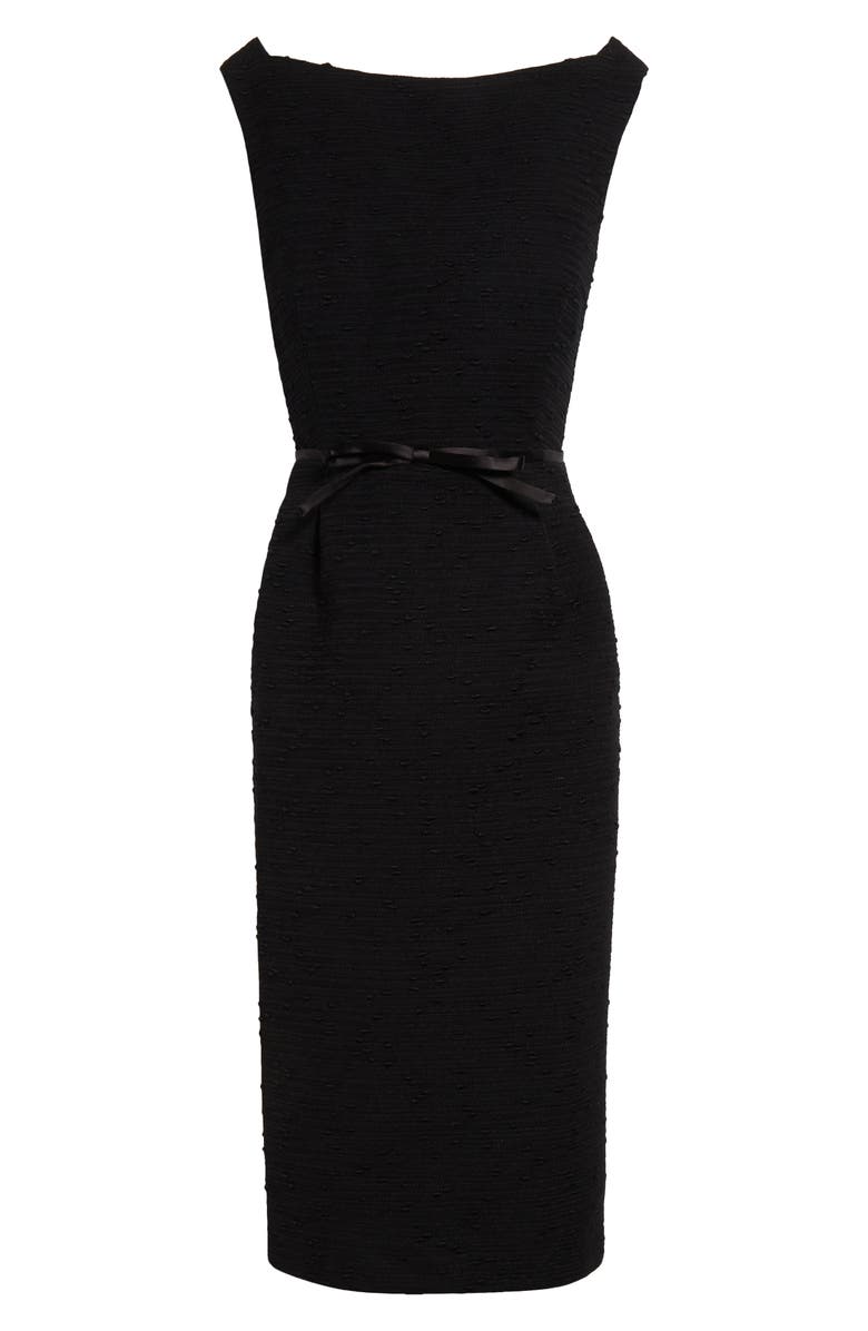 Erdem Belted Tweed Sheath Dress, Alternate, color, 