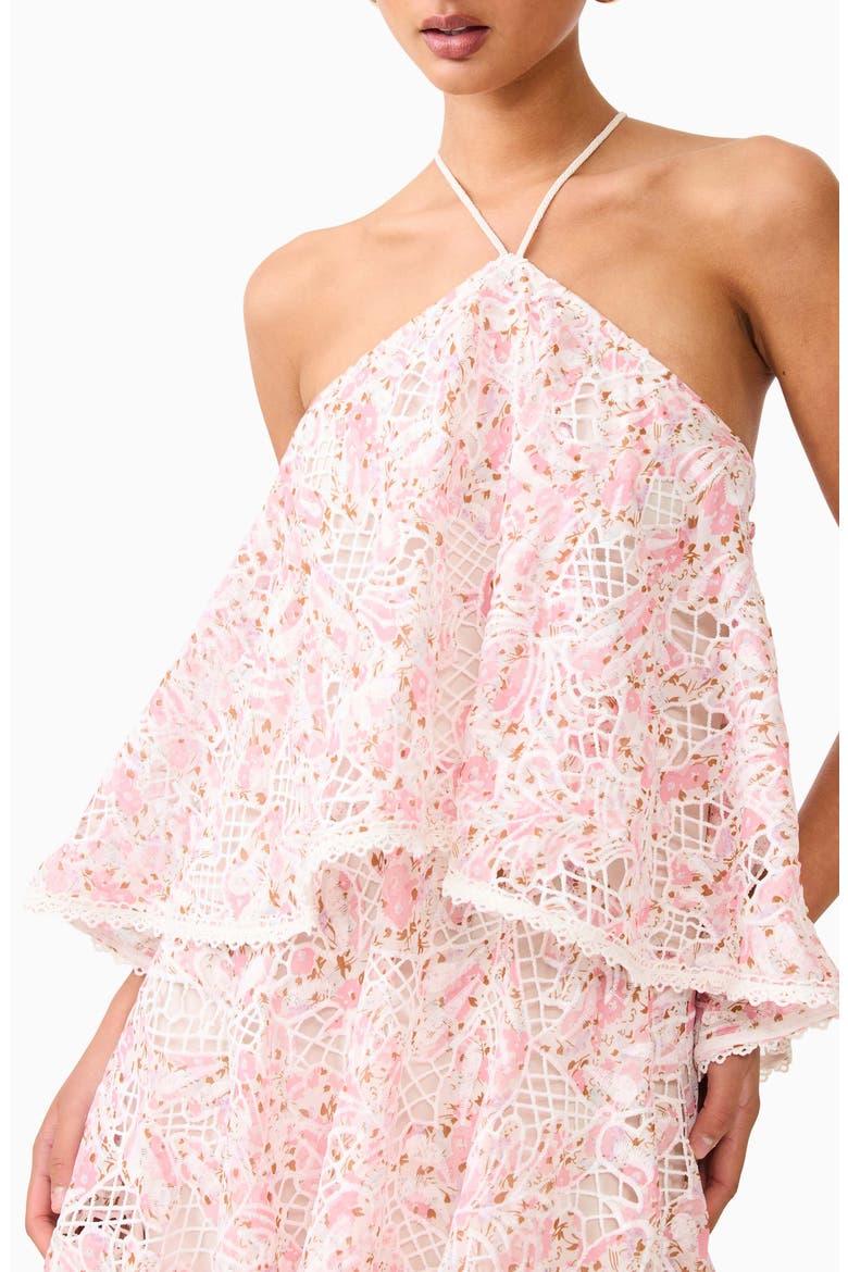 Valencia Floral Tiered Gown, Alternate, color, PINK MULTI