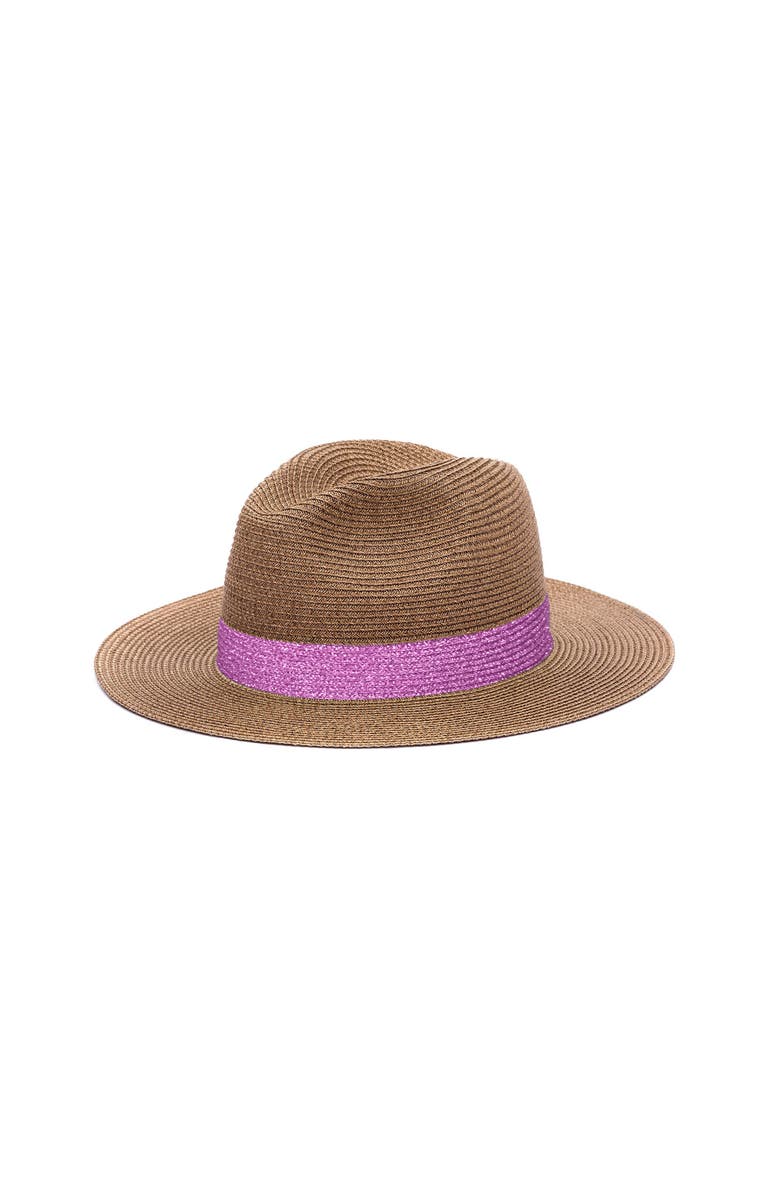 Lastelier Portofino pink lurex hat, Main, color, Pink