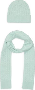 Treasure & Bond Cable Knit Scarf & Beanie Set
