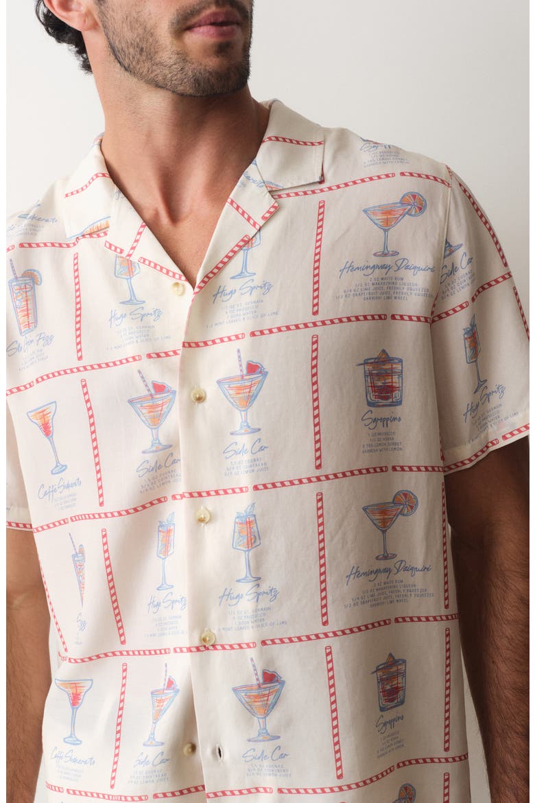 Luzio Short Sleeve Button-Up Shirt, Alternate, color, MULTI HAPPY HOUR PRINT