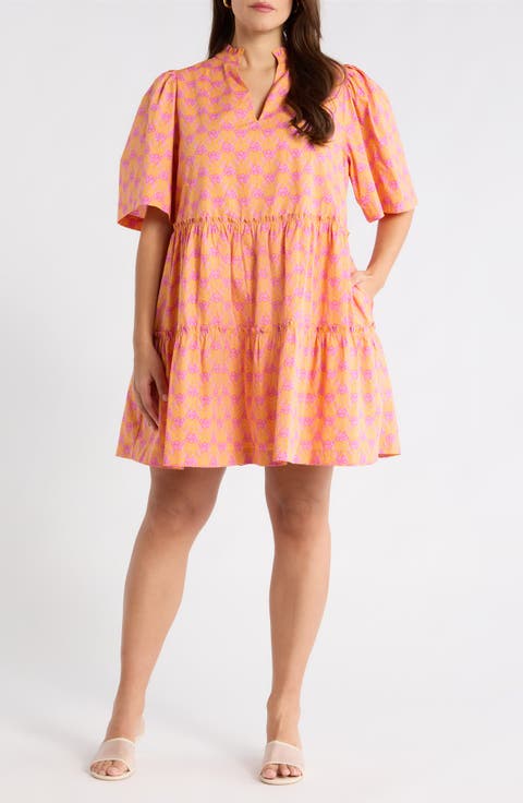 Floral Dixie Tiered Cotton Dress (Plus)