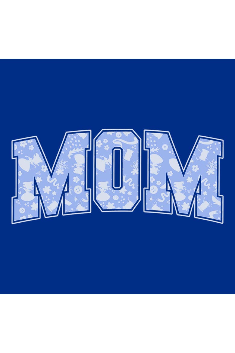 Junior's Disney Mom Collegiate Pattern  Graphic T-Shirt, Alternate, color, Royal Blue