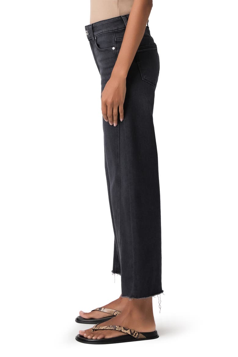 Anessa Twisted Seam High Waist Crop Wide Leg Jeans, Alternate, color, INK BLACK