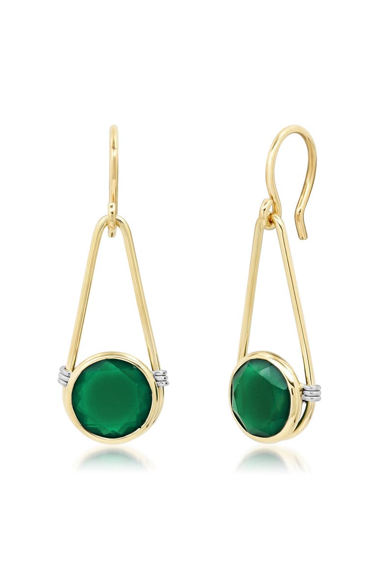 "Candy Rush" Single Drop Gemstone Earring, Main, color, Green Agate