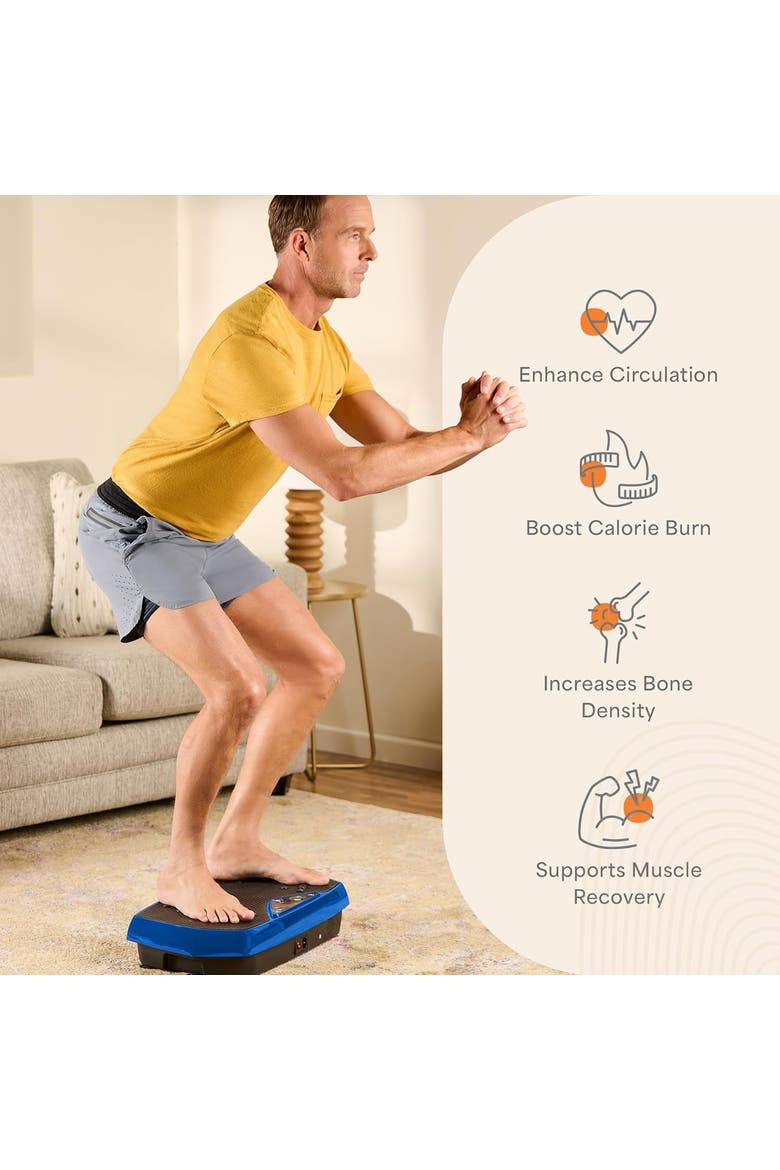 HexaPlate Lite Vibration Plate Exercise Machine Full Body Recovery and Muscle Toning, Alternate, color, Blue