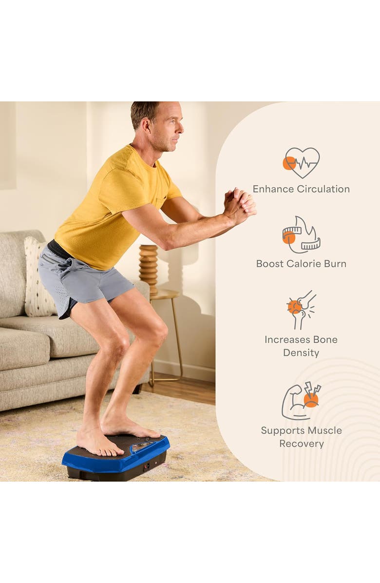 Lifepro Vibration Plate Exercise Machine Magnetic Acupoints Platform for Muscle Toning and Recovery, Alternate, color, Blue
