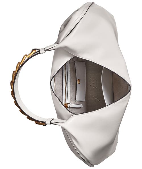 Donna Karan Bellmore Bezeled Hobo In Brilliant White