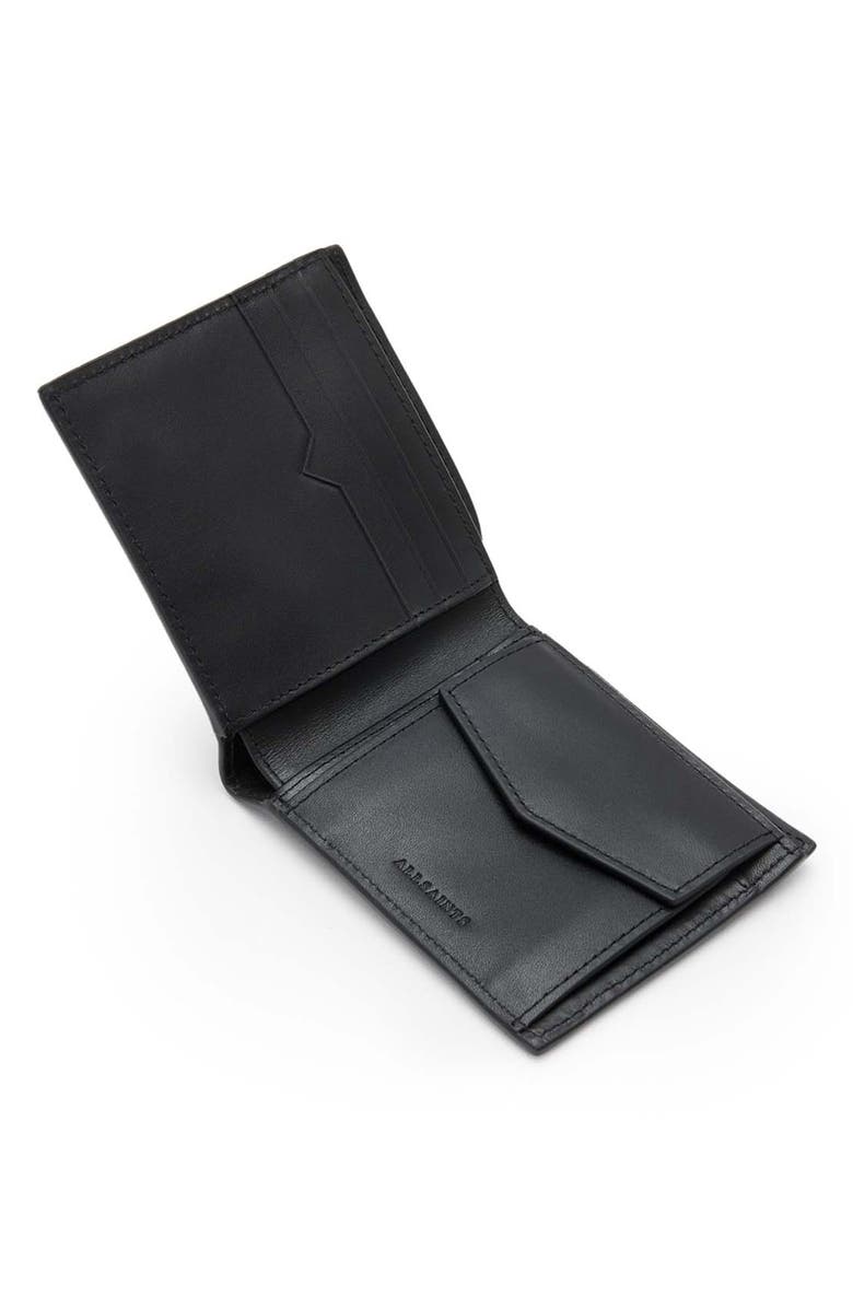 AllSaints Delph Tierra Leather Wallet, Alternate, color, Black