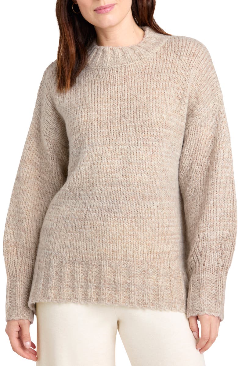 Splendid x Cella Jane Wool Blend Tunic Sweater, Main, color, Toast Marl