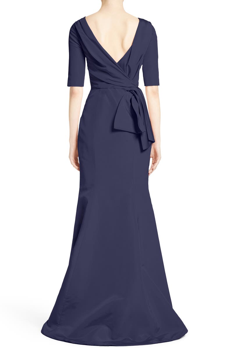 Carolina Herrera Draped V-Back Gown, Alternate, color, 