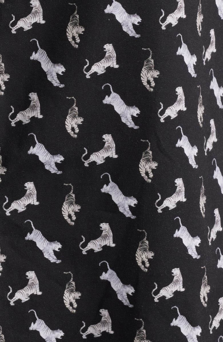 Stone Rose Tiger Print Short Sleeve Button-Up Shirt, Alternate, color, 