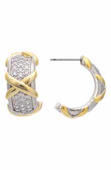 RIVKA FRIEDMAN Cubic Zirconia Hoop Earrings
