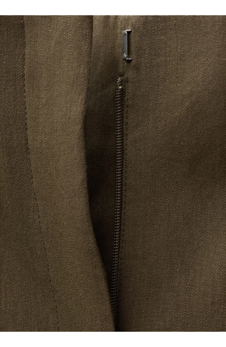 MANGO Straight Leg Linen Blend Pants, Alternate, color, Khaki