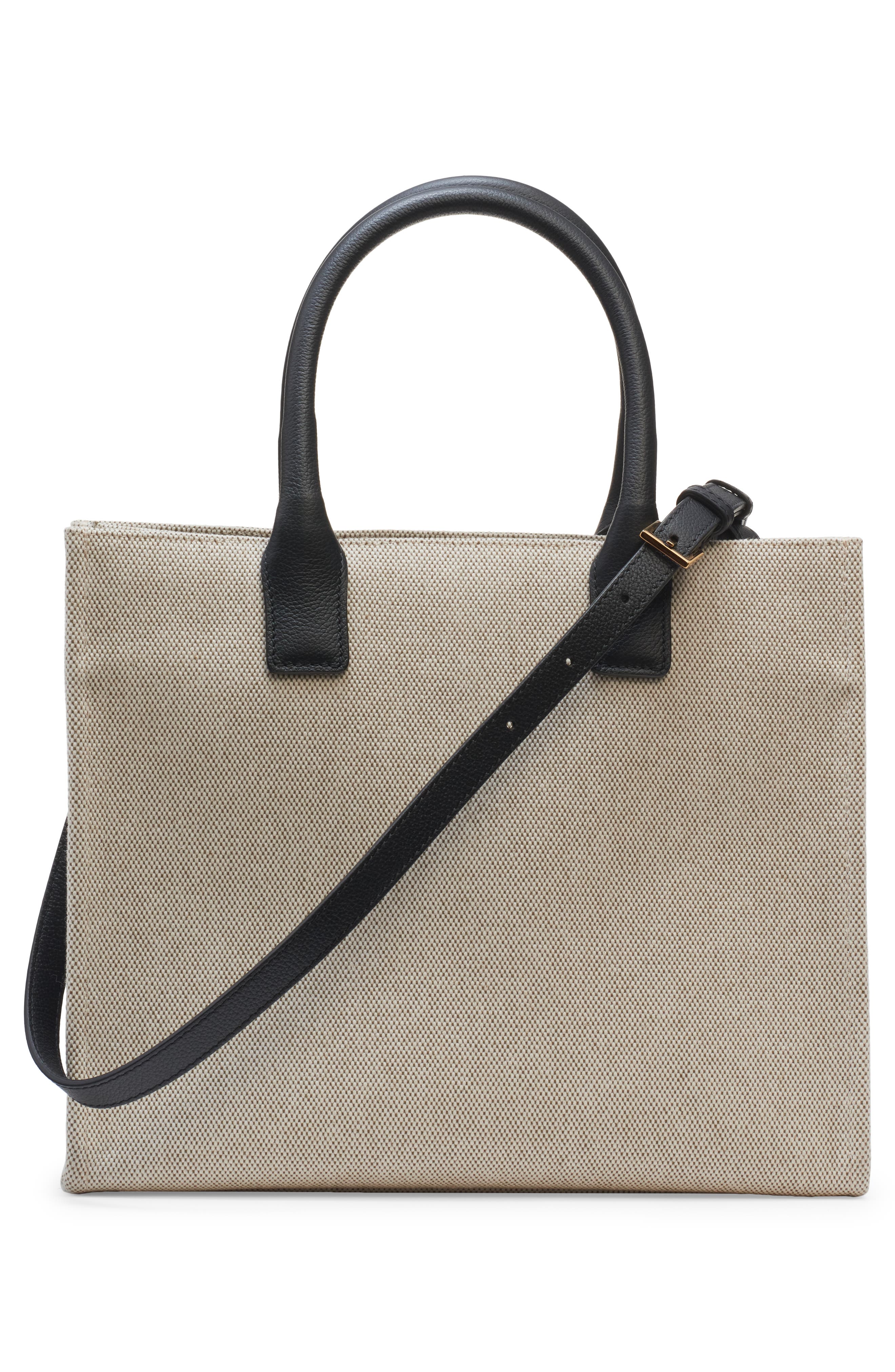 Versace Small La Medusa Logo Canvas Tote, Alternate, color, Rope Black-Versace Gold