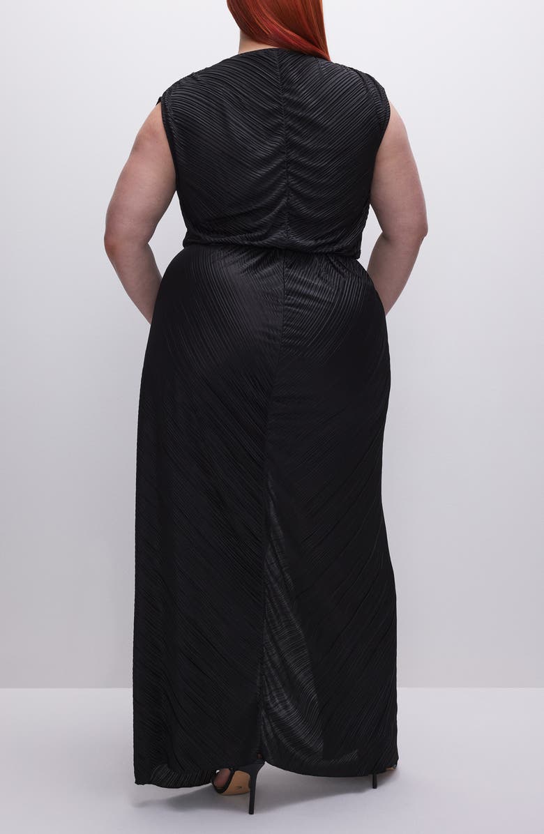 Good American Always Fits Plissé Maxi Dress, Alternate, color,