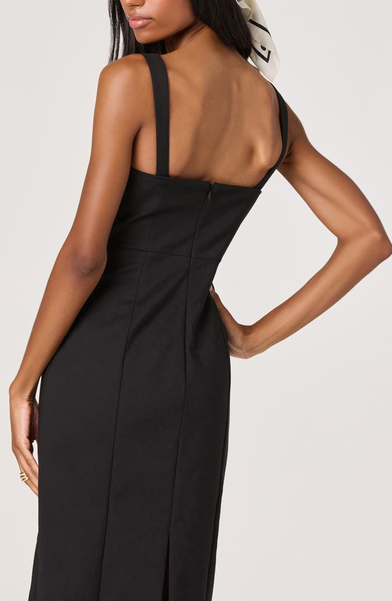 ASTR the Label Raziela Scalloped Trim Pencil Dress, Alternate, color, Black