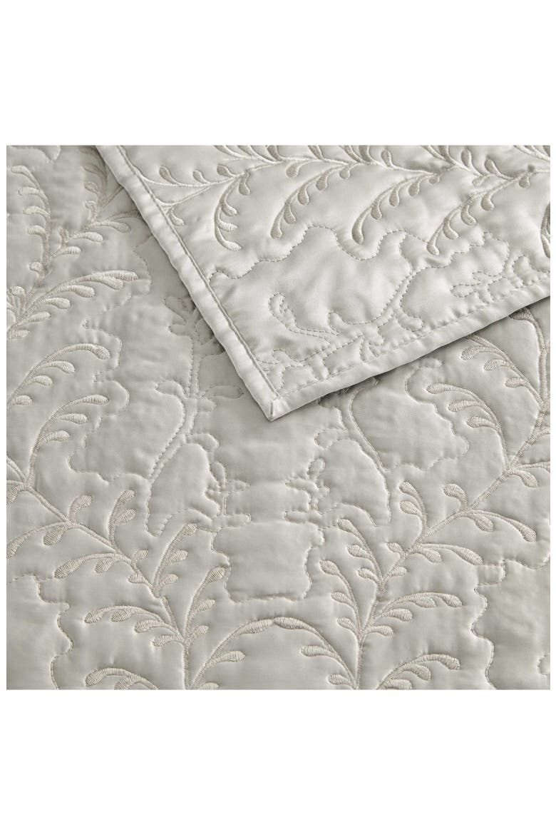 Fern Embroidered Quilt Set, Alternate, color, CHINCHILLA GREY