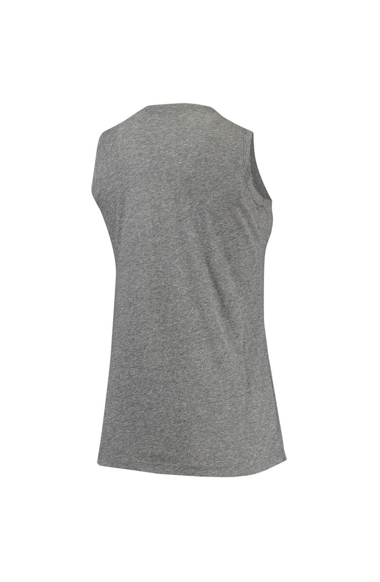 Retro Brand Women's Original Retro Brand Heathered Gray Arkansas Razorbacks Relaxed Henley Tri-Blend V-Neck Tank Top, Alternate, color, Heather Gray