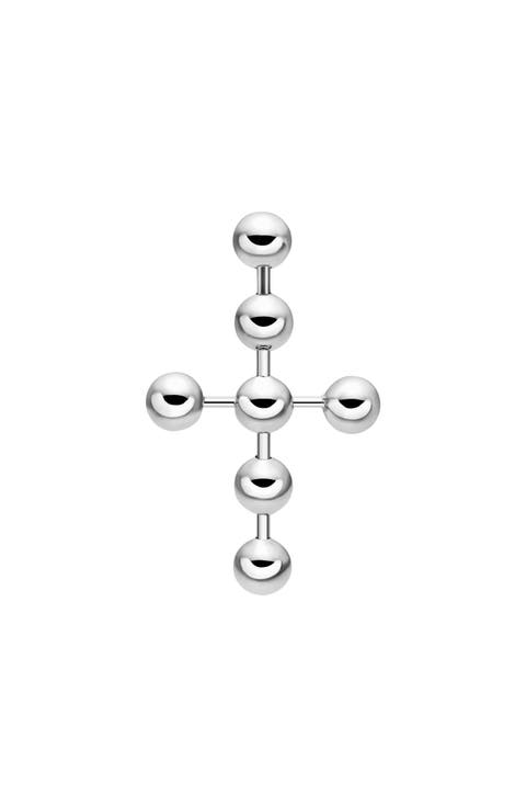 Ball Chain Single Cross Drop Earring