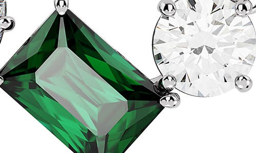 Swarovski Mesmera Pendant Mixed Cuts Green Rhodium Plated In Green