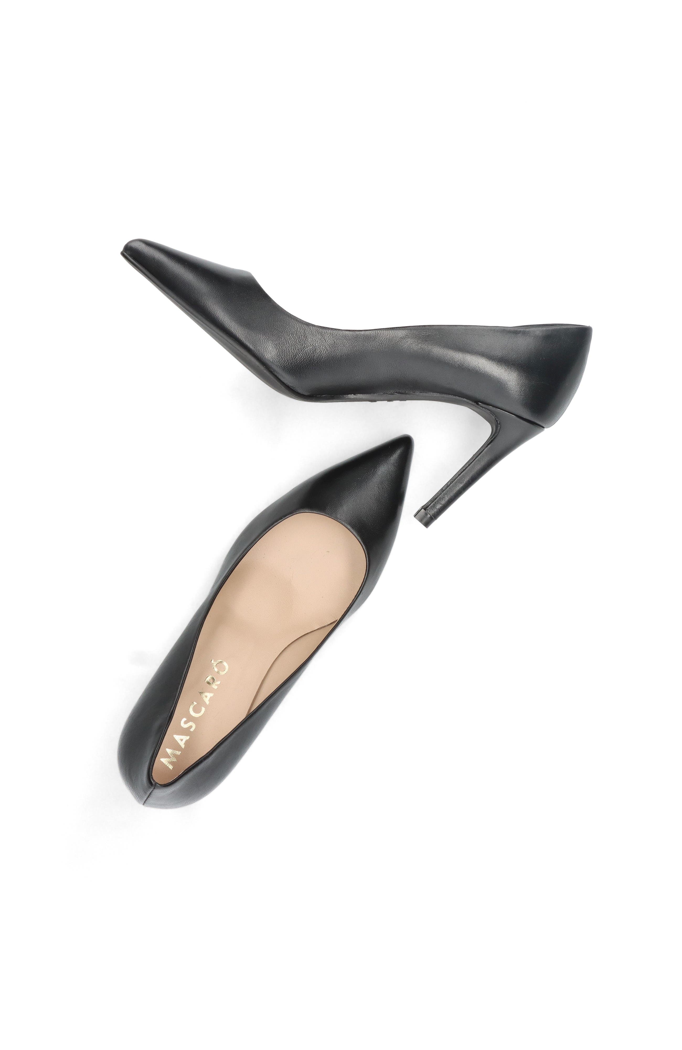 MASCARO Leather Pointed Toe Pump, Alternate, color, Black