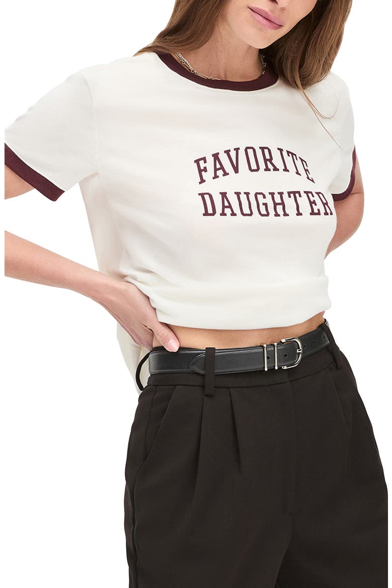 Logo Ringer T-Shirt, Main, color, WHITE/ BURGUNDY