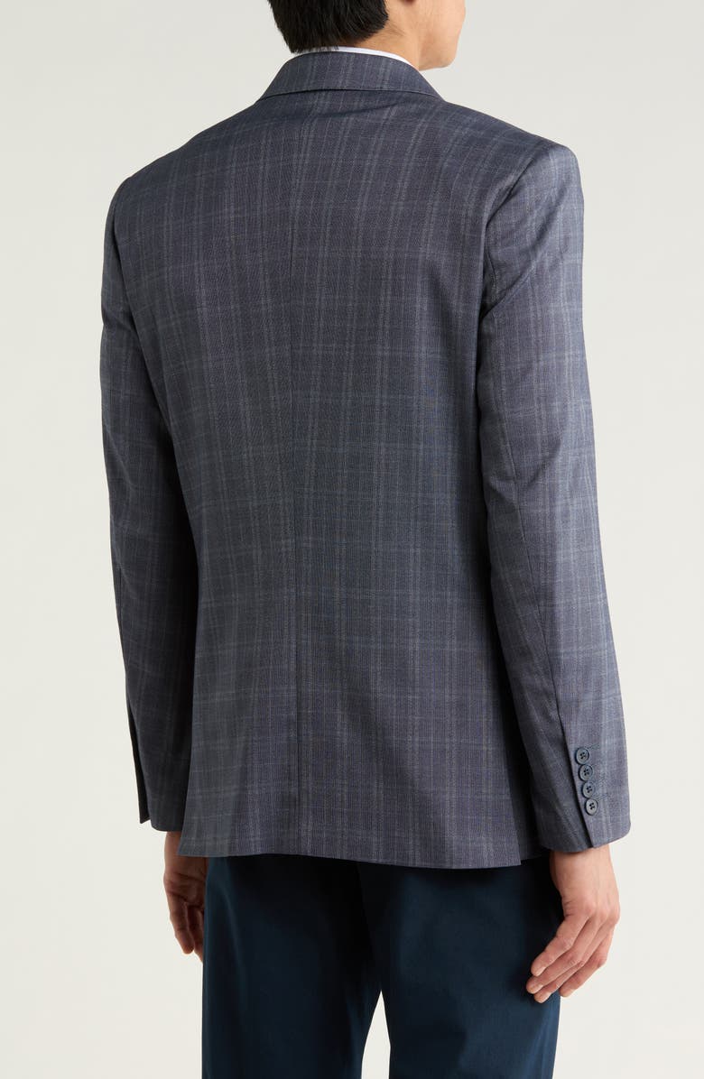 Tahari Slim Fit Tonal Windowpane Plaid Blazer, Alternate, color, Blue