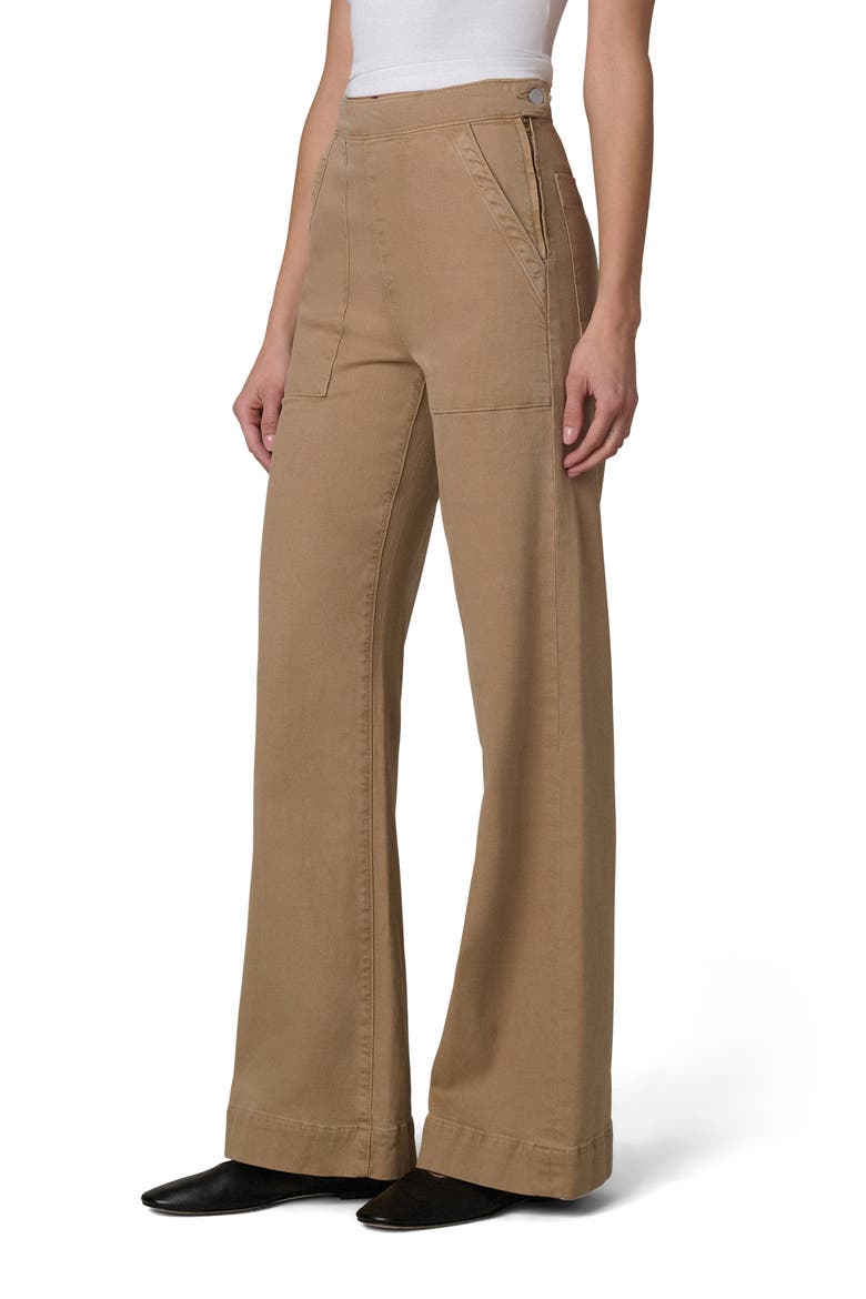 The Side Zip High Waist Wide Leg Jeans, Alternate, color, DESERT TAN