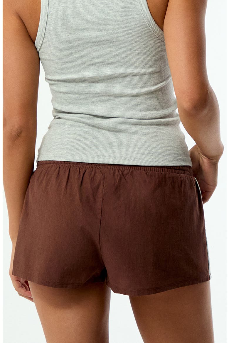 Bekah Pull-On Low Rise Cotton Blend Shorts, Alternate, color, BROWN