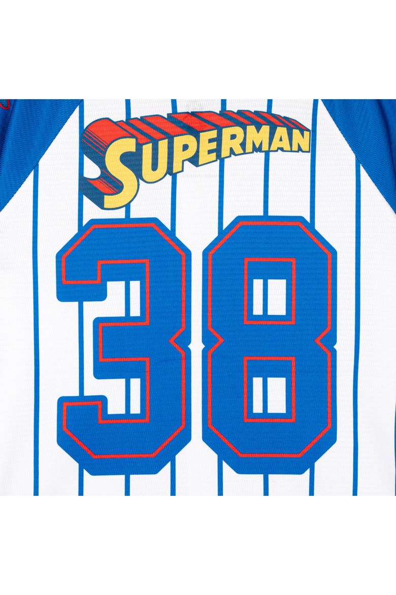 Justice League Superman Baseball Jersey, Alternate, color, Superman Blue White