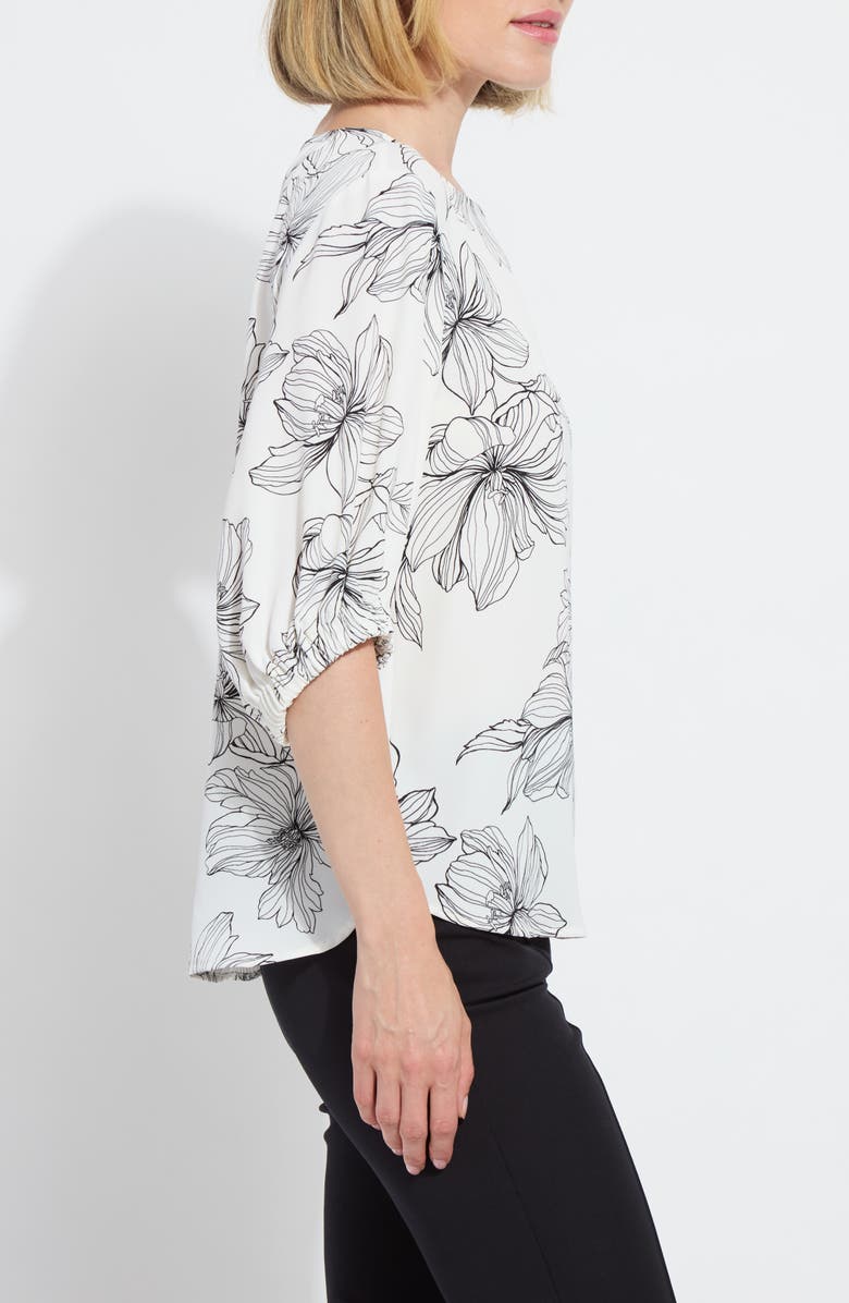 Lysse Veda Floral Balloon Sleeve Top, Alternate, color, Tres Chic