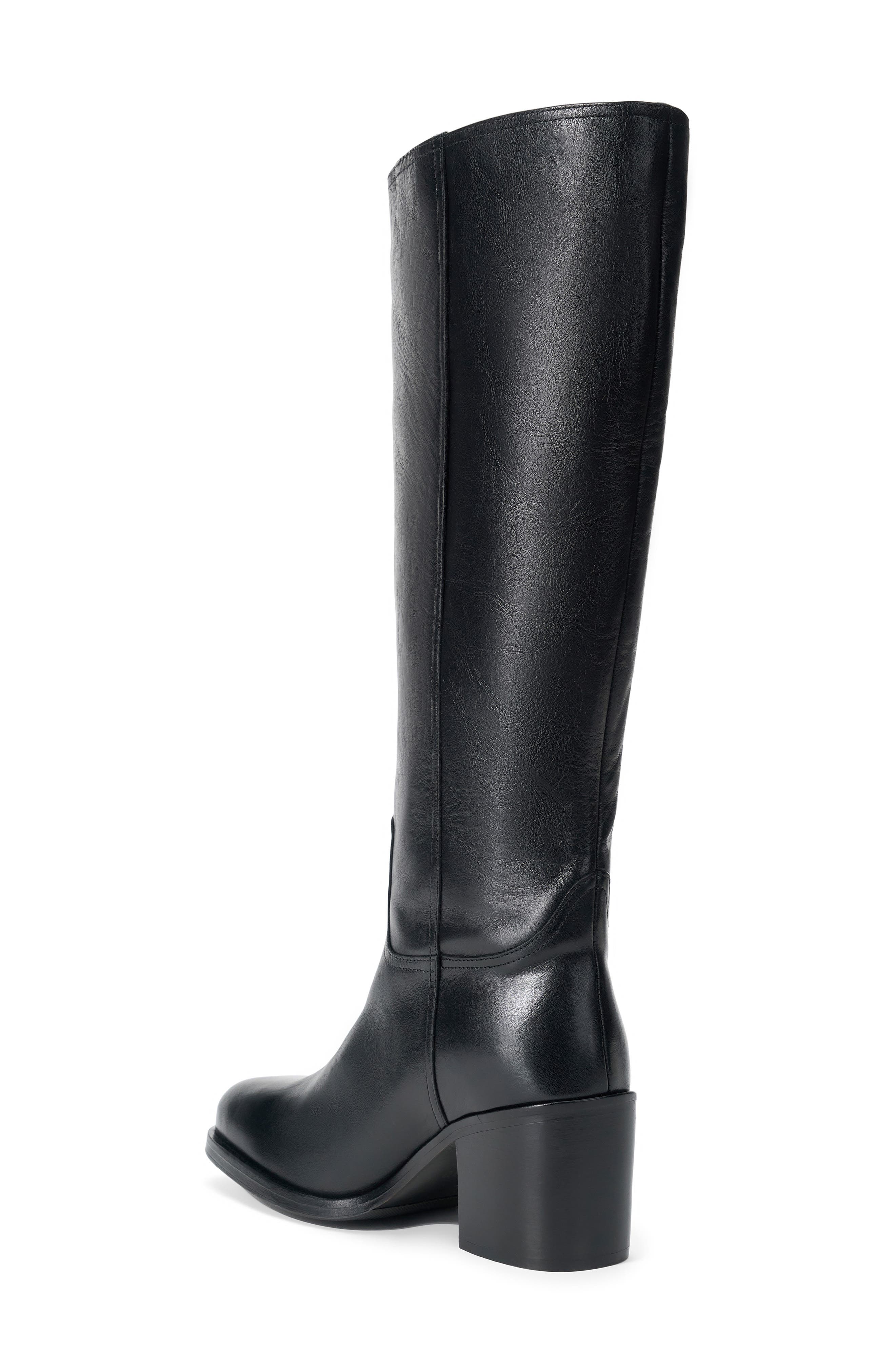 Brooklyn Leather Knee High Boot, Alternate, color, BLACK