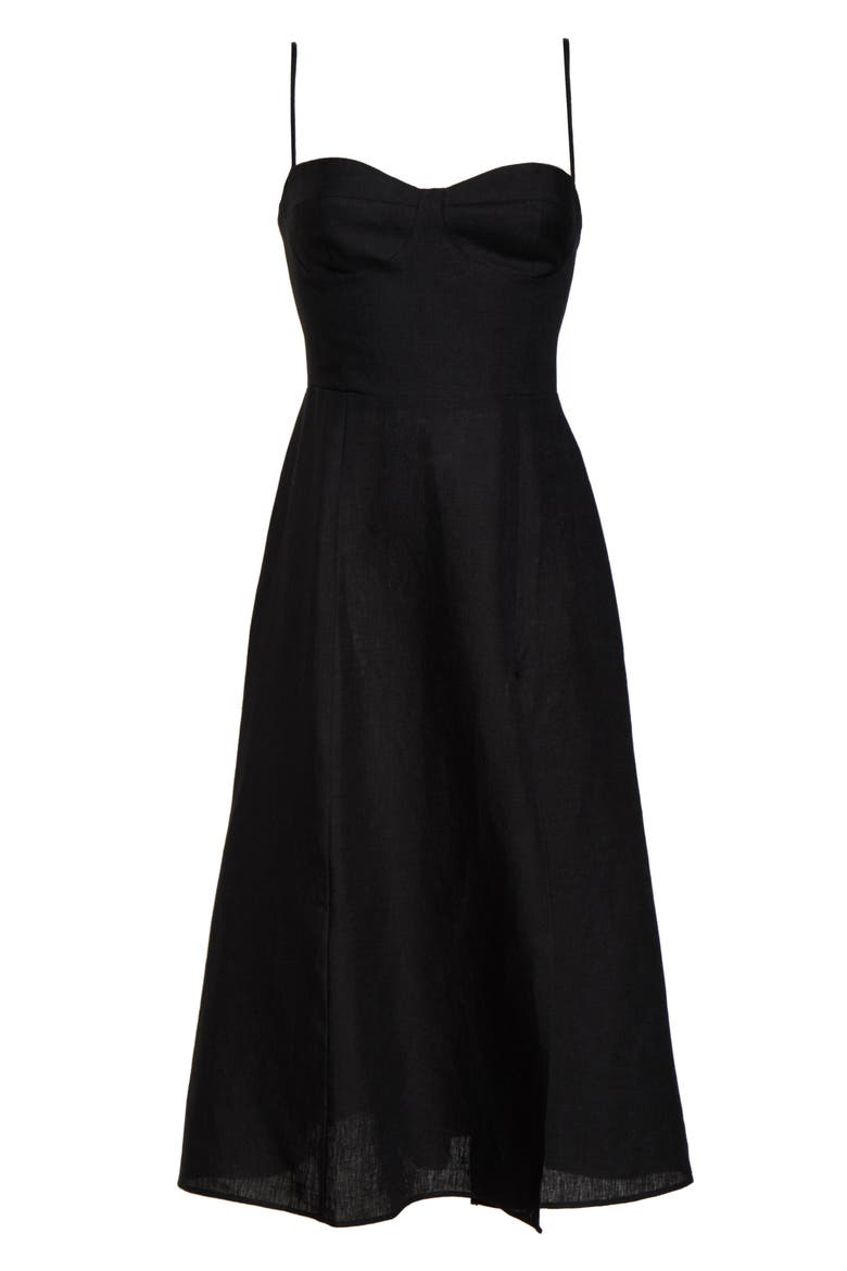 Nebraska Linen Dress, Alternate, color, BLACK