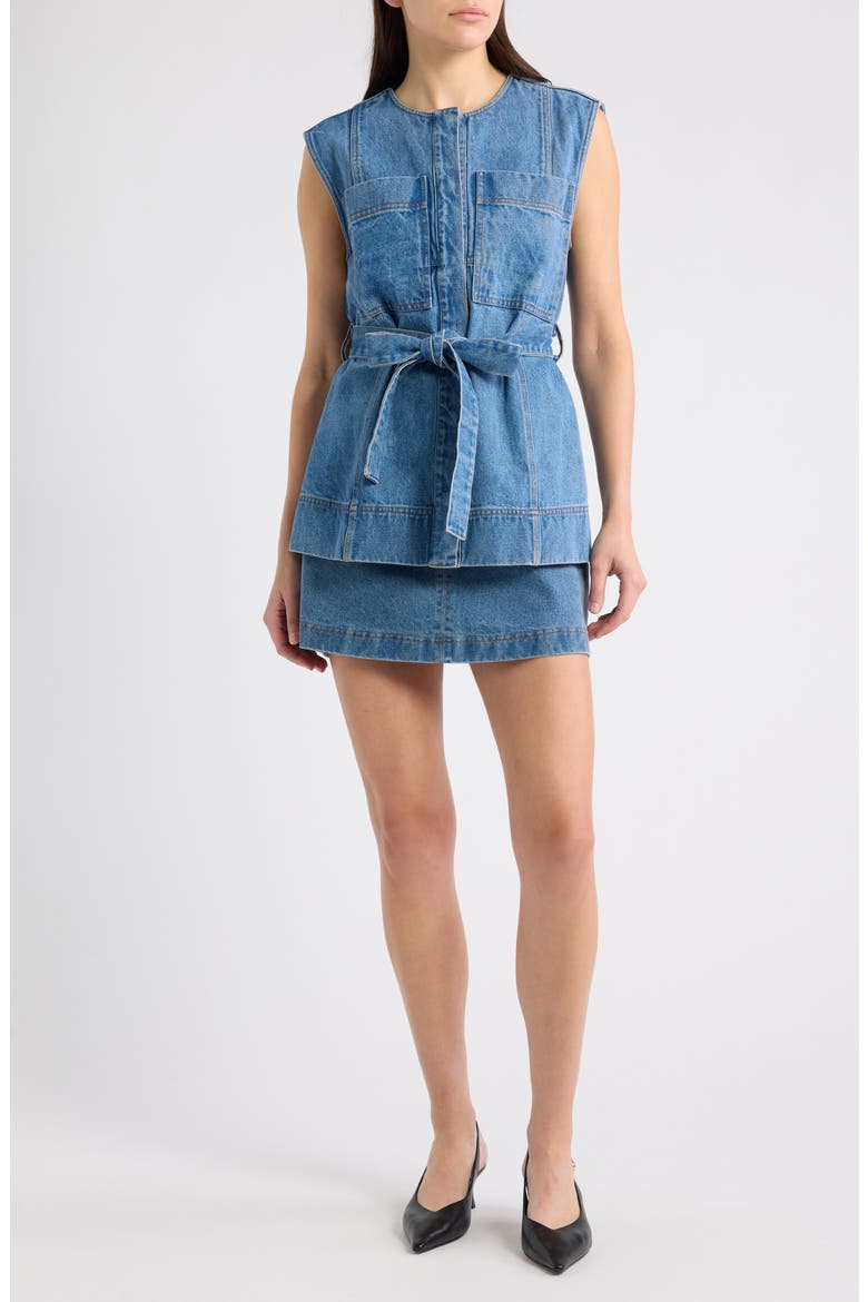 Adelin Denim Skirt, Alternate, color, DENIM BLUE
