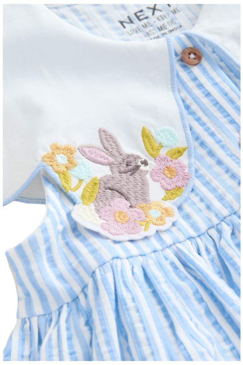 Kids' Statement Collar Seersucker Dress, Alternate, color, BLUE