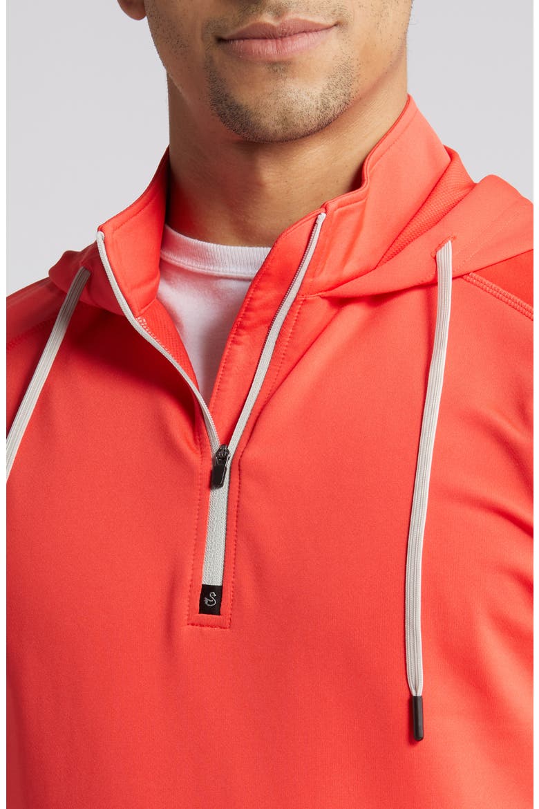 Vandyke Half Zip Hoodie, Alternate, color, RED