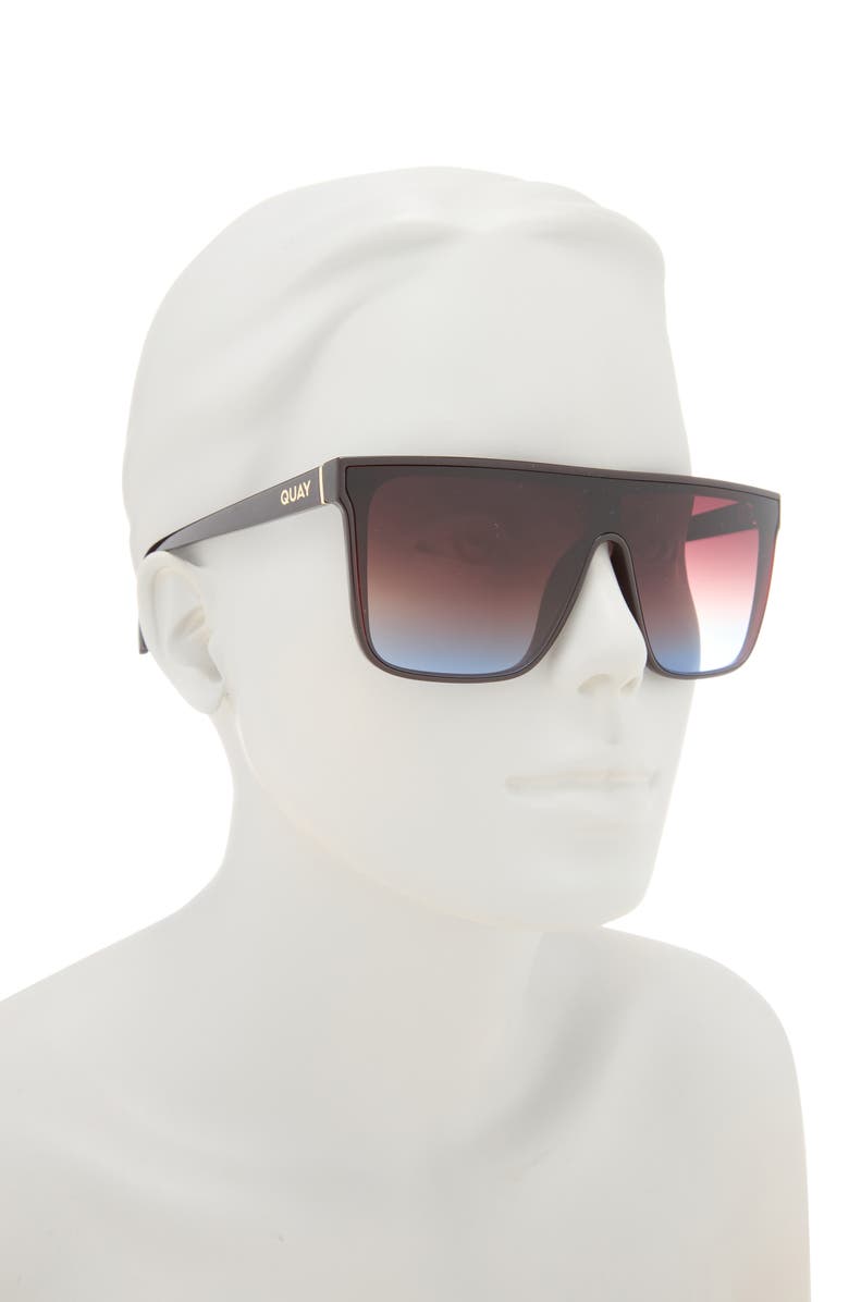 QUAY 138mm Nightfall Medium Shield Sunglasses, Alternate, color, Brown