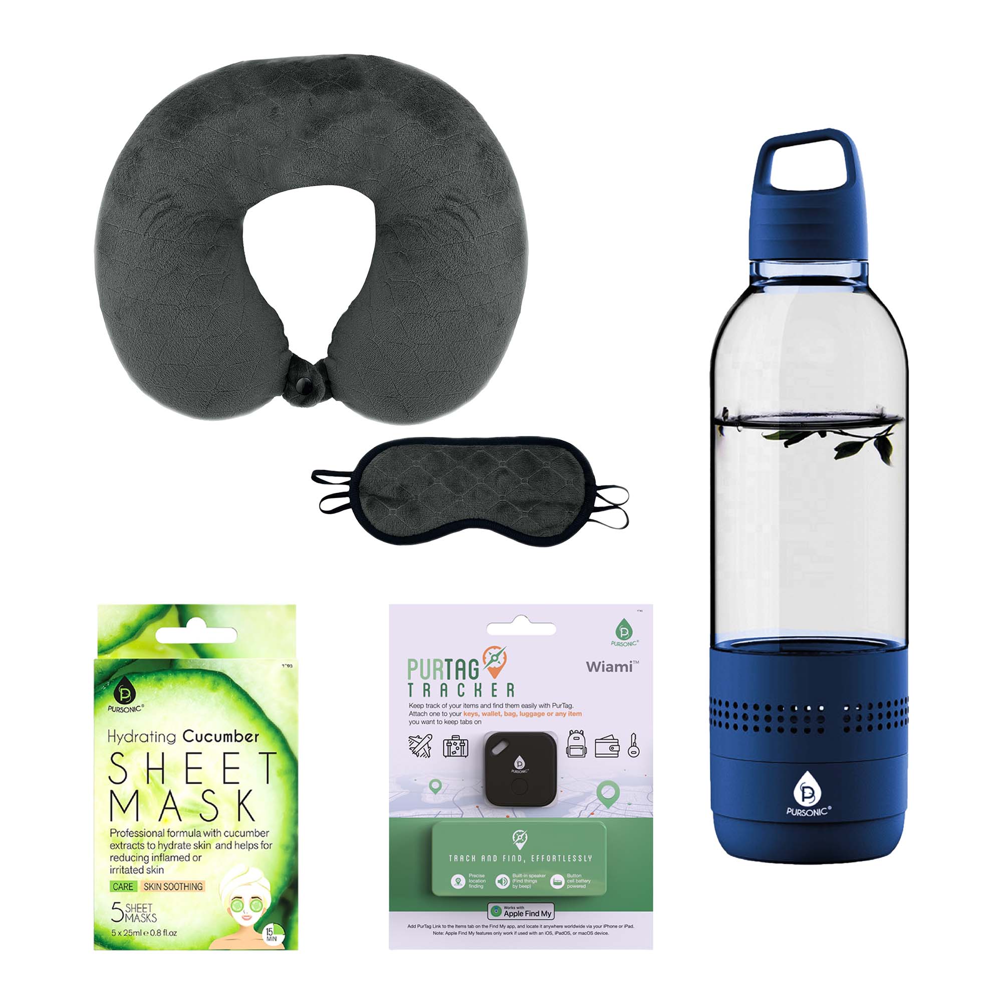 PURSONIC Ultimate Summer Travel 
Beauty Bundle Hydration, Relaxation 
Skincare Essentials, Main, color, Multicolor