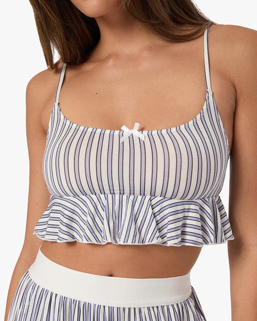 Weworewhat Babydoll Cropped Tank In Lilac/drk Navy
