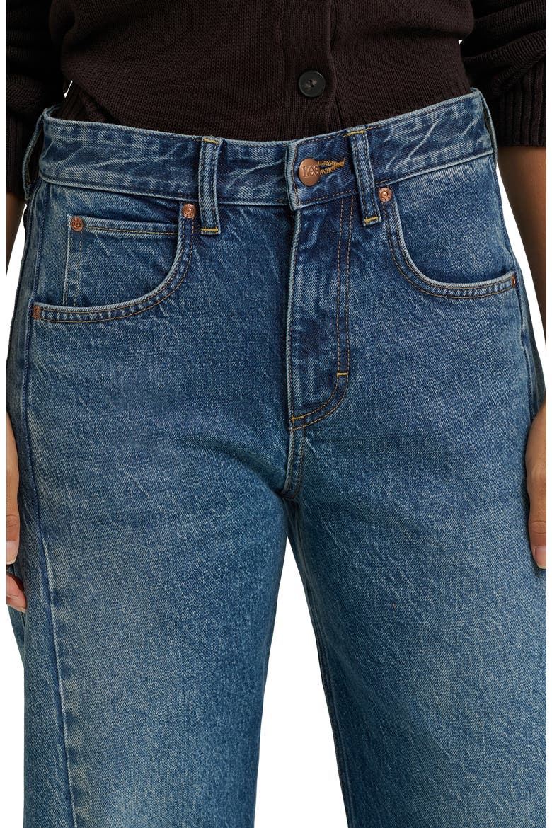 Rider Low Slung High Rise Raw Hem Barrel Leg Jeans, Alternate, color, GOING FORWARD