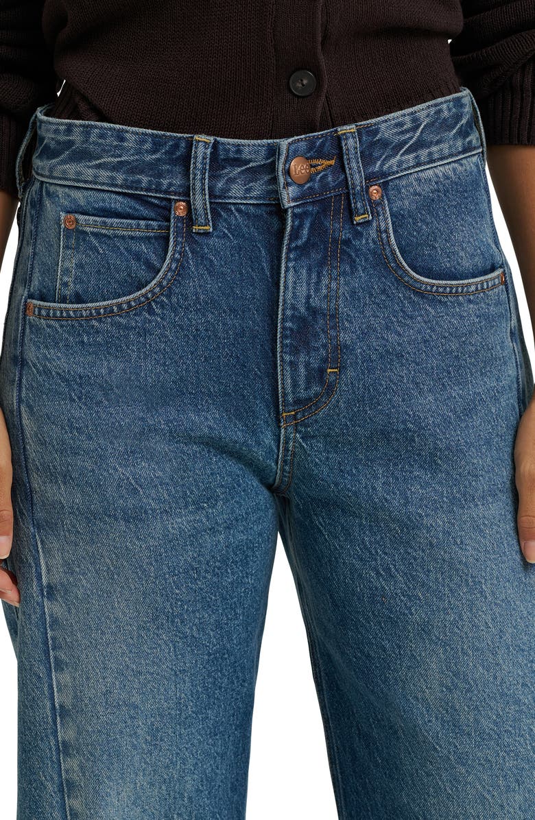 Lee Rider Low Slung Raw Hem Barrel Leg Jeans, Alternate, color, Going Forward