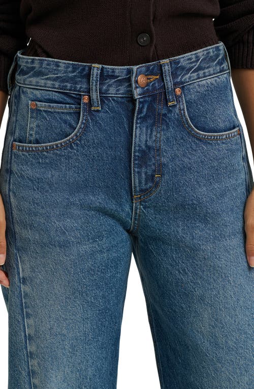 Lee Rider Low Slung Raw Hem Barrel Leg Jeans In Blue