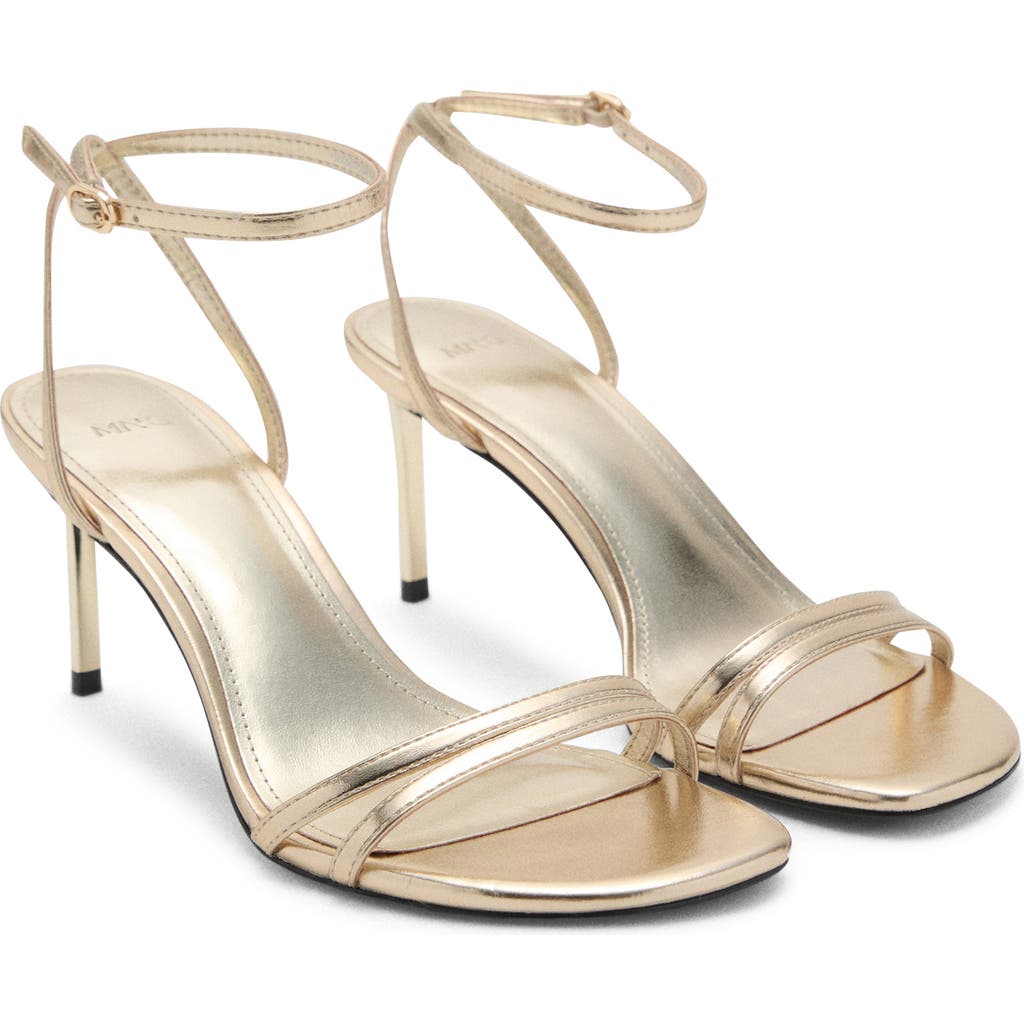 Mango Ankle Strap Sandal In Gold