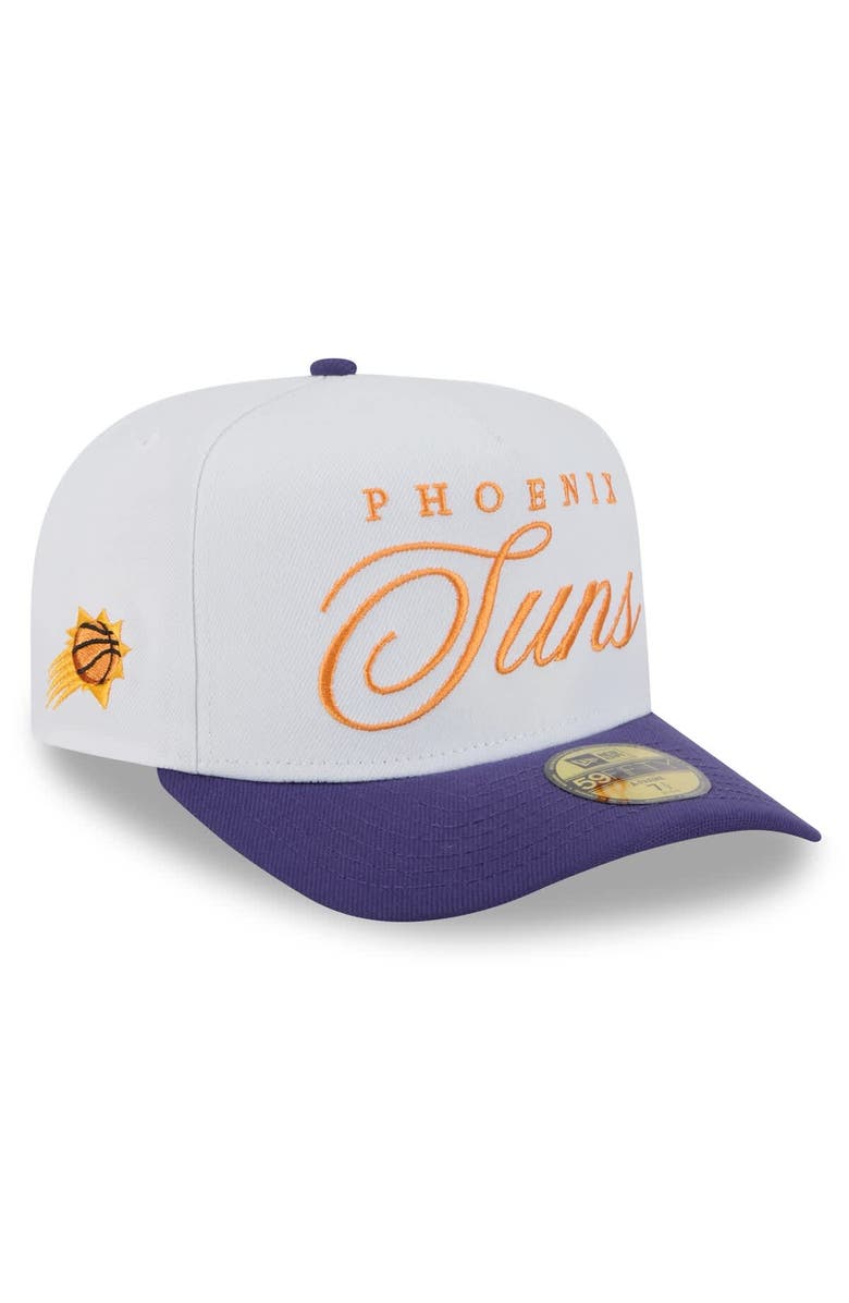 New Era Men's New Era White/Purple Phoenix Suns 2025 NBA Draft A-Frame 59FIFTY Fitted Hat, Main, color, White