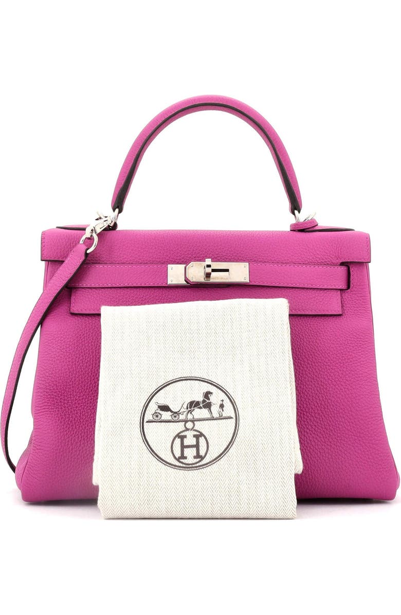 Pre-Owned Hermes Kelly Handbag Pink Togo with Palladium Hardware 28, Alternate, color, Rose Pourpre