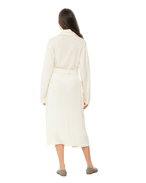 Monticelli Cashmere Pure Cashmere Knit Robe In White