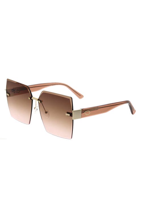 Oscar De La Renta 63mm Large Rimless Square Sunglasses In Blush