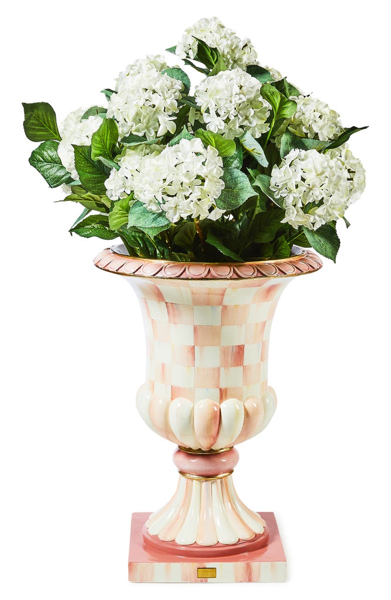 MACKENZIE CHILDS Rosy Check Pedestal Urn, Alternate, color, Rosy