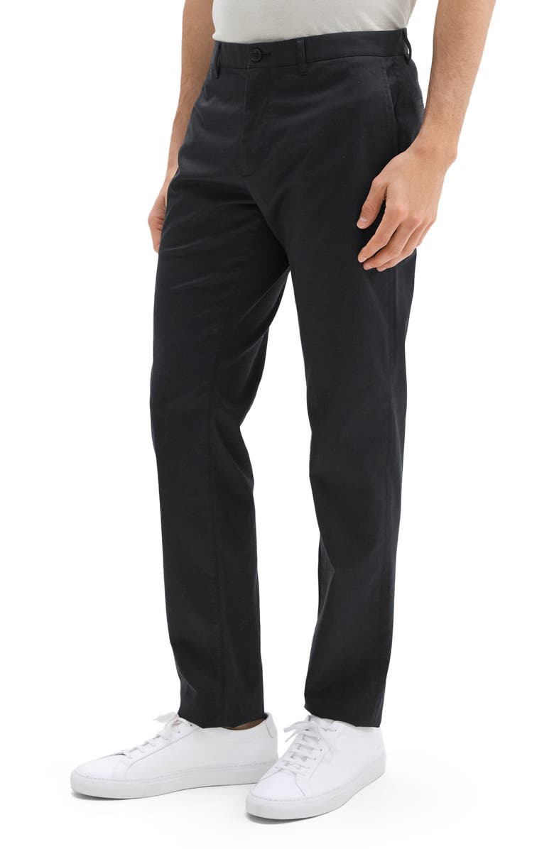 Theory Zaine Hanson Stretch Cotton Blend Pants, Alternate, color, Black
